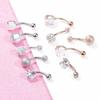 5/10Pcs Women Faux Opal Inlaid Belly Button Navel Rings Body Piercing Jewelry