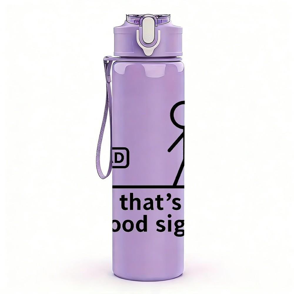 1PC Bad Well That's Not A Good Sign Stick Figure 750ml Color Plastic Sports Water Bottle Leakproof Flip Straw Lid Suitable for Sports Office Home Use