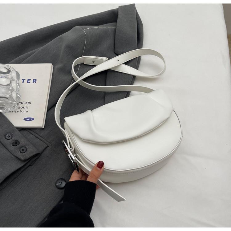 2024 New Spring Women's Saddle Bag Urban Minimalist Pu Shoulder Crossbody Bag Folded Design