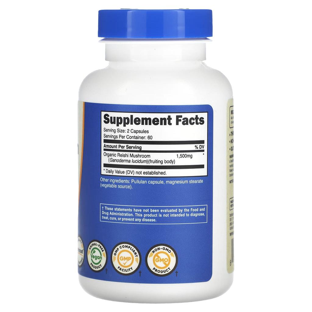 Reishi Mushroom, 120 Capsules (750Mg Per Capsule)