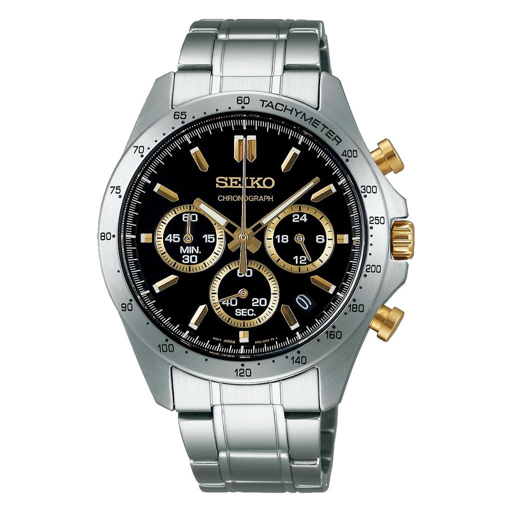 Seiko SBTR015 Мужские кварцевые часы с хронографом Серебристый циферблат Секундомер Отображение даты