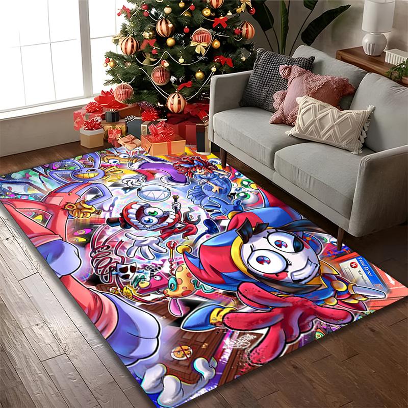 1pc The Amazing Digital Circus Rug, Digital Printed Home Chair Sofa Mat, Durable Office Area Carpet, Beautiful Festival Decorations