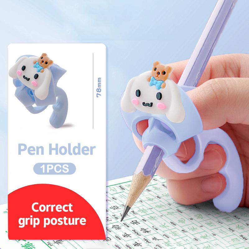Силиконовые ручки для карандашей для детей, держатель для карандашей для письма, пять фиксированных пальцев, ручка для коррекции осанки при письме