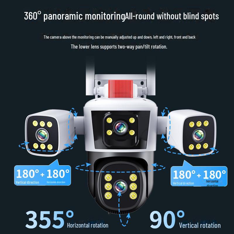 Беспроводная наружная камера 4G 360° с ночным видением HD для домашнего мониторинга