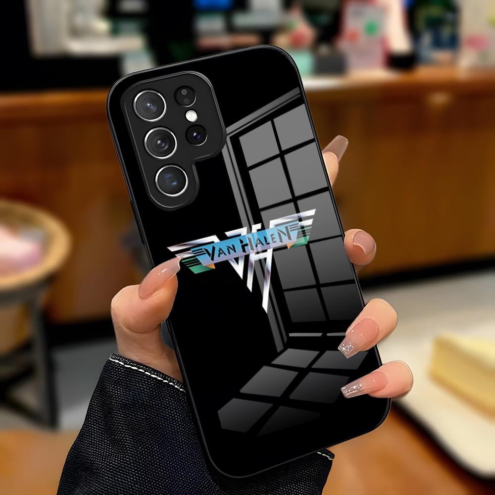 Чехол для телефона с гитарой Эдди Ван Халена для Samsung S25 Plus S20 S20 Plus S22 Ultra S23 FE S21 Plus S21 Ultra Стеклянная крышка