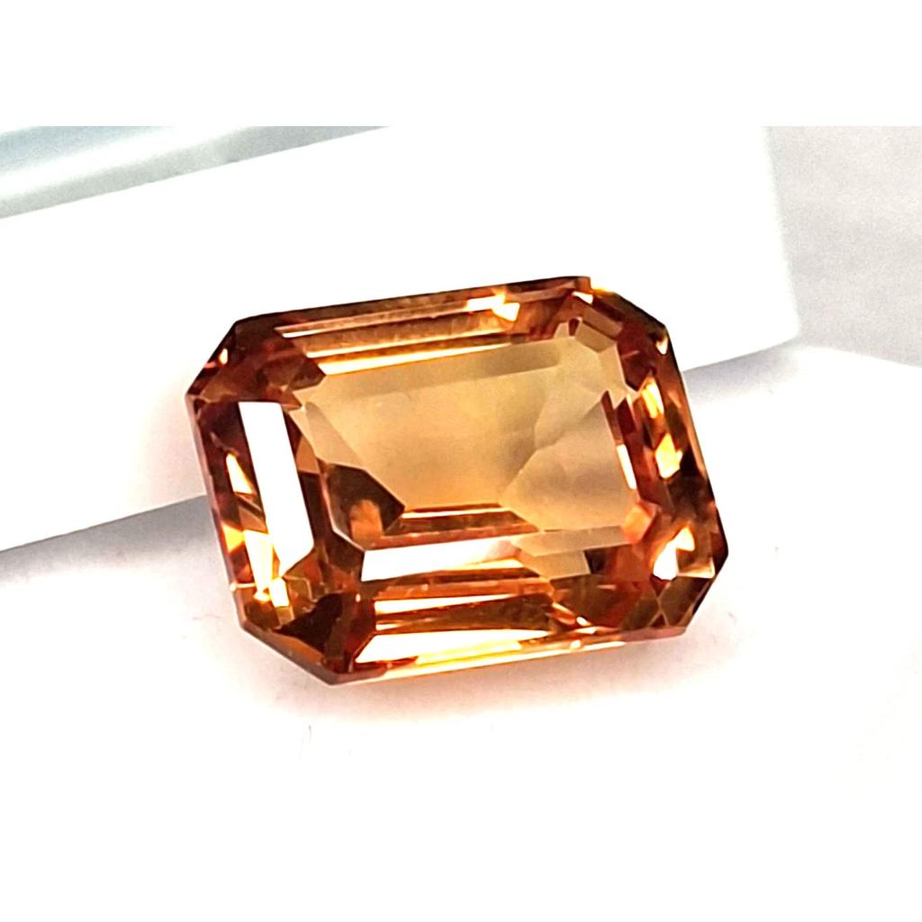Padparadscha Sapphire 11-13 Ct Emerald Cut Fabulous Certified Loose Gemstone
