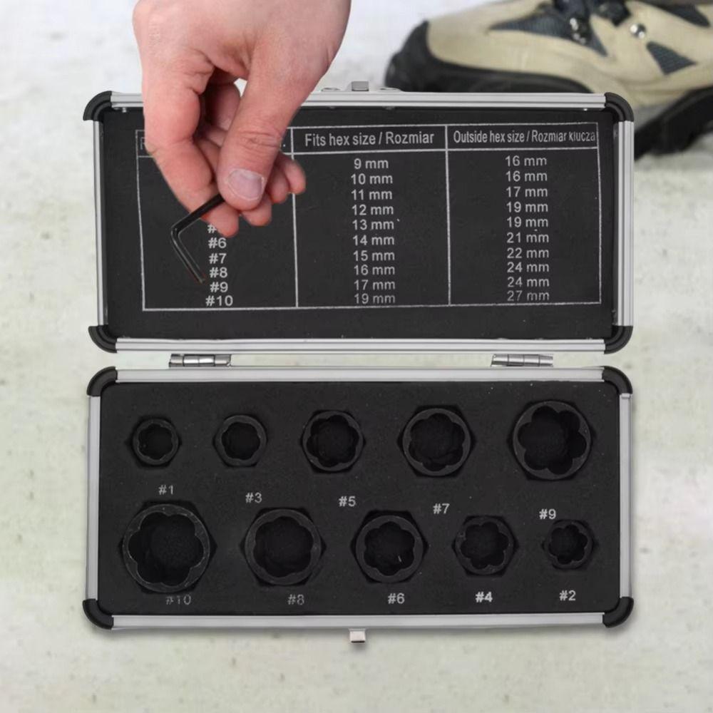 Износостойкий набор экстракторов болтов с алюминиевым кейсом, головка для удаления гаек, закисшие болты