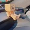 Деревянная фигурка человека с трясущейся головой и 12 магнитных выражений лица, ручная работа, трясущиеся ножки, украшение для приборной панели автомобиля, креативное