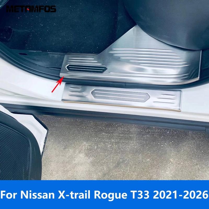 Для Nissan X-trail Xtrail Rogue T33 -2024 2025 2026 Аксессуары: накладки на пороги дверей, защита входа, приветственные педали