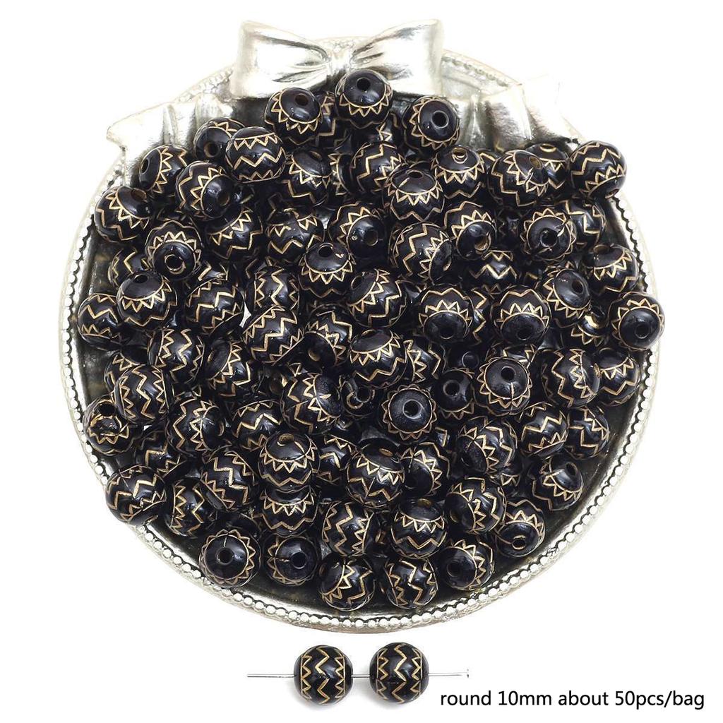 Бусины для браслета ручной работы, акриловые французские винтажные золотые плоские бусины, круглые бусины, украшения ручной работы, браслет, ожерелье, кулон, телефонная цепочка, аксессуары