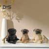 Meditating Dog Figurine Resin French Bulldog Statue Yoga Puppy Animal Sculpture Home Office Desktop Garden Decoration Ornament Festival Gift