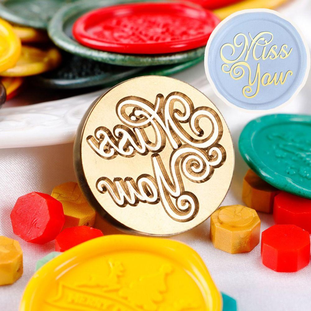 Round 3D Sealing Stamp Heads Love Heart Paint Seals Stamps  for Envelopes Postcards
