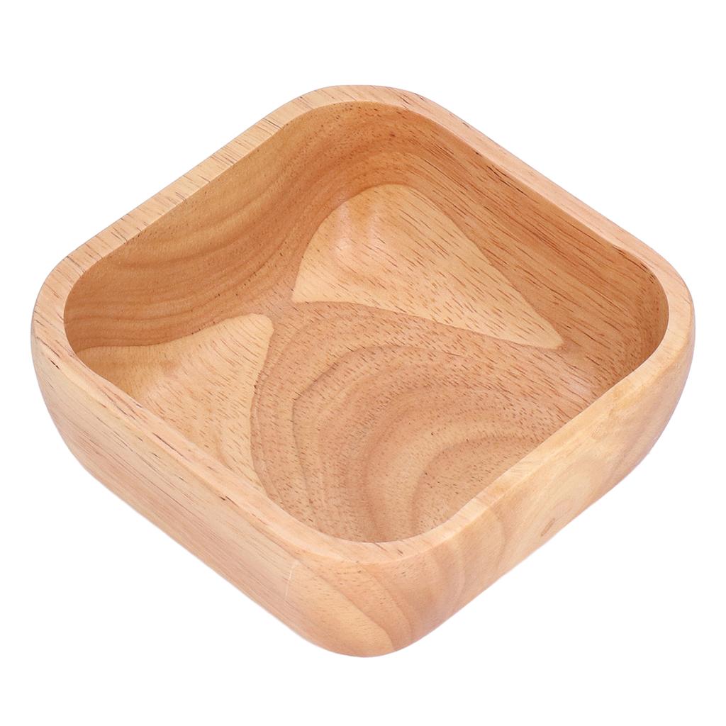 Салатница из каучукового дерева, простая стильная квадратная миска ручной работы, столовая посуда для семейной вечеринки