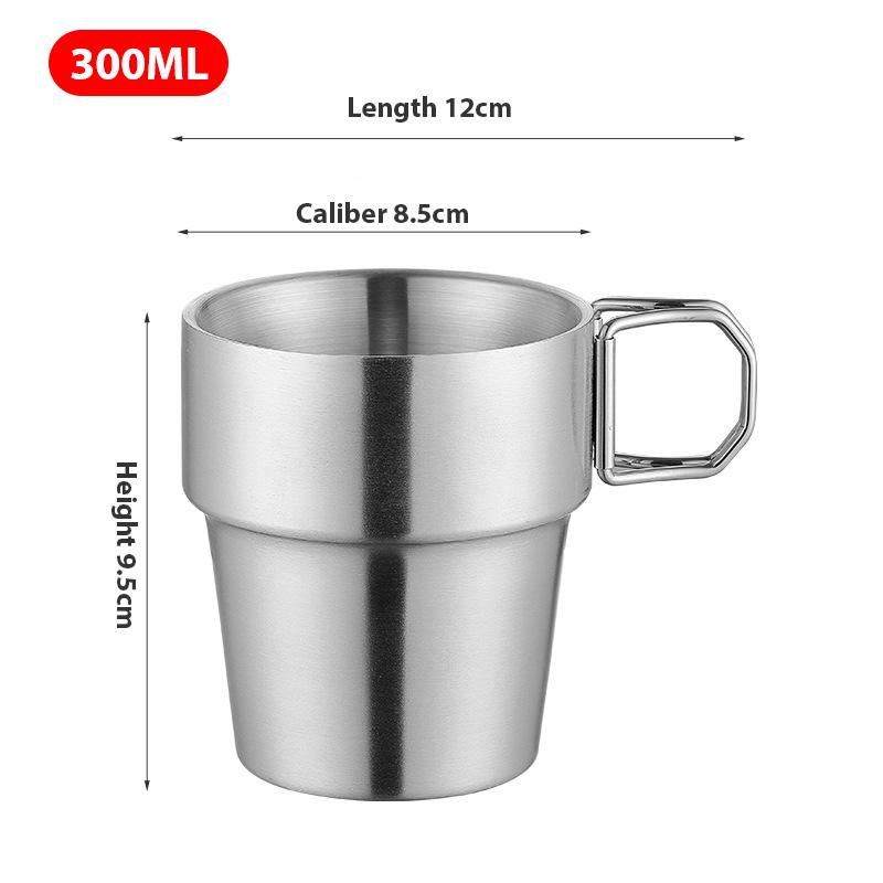 1 шт. чашка из нержавеющей стали, штабелируемая кофейная чашка, наружная посуда для питья, кружка для воды, пивная кружка, кружка для кемпинга, пикника, барбекю, походов