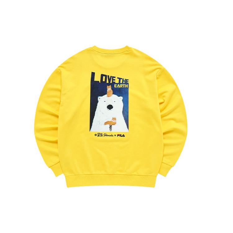 FILA Sweatshirts Men's Sunshine Yellow Crew Neck Moderate Regular F11M133297F-YE