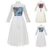 Women's Costume Off Shoulder Top Irregular Skirt Vintage Outfit With Decoration
