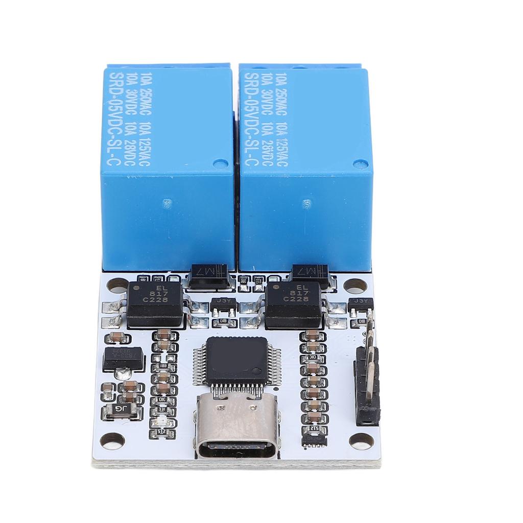 USB релейный модуль 2 канала 5В умное последовательное управление интеллектуальная оптическая развязка защита интерфейс TYPE C