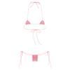 Womens Wet Look Halter Bikini Set High Shine Micro G-string with Adjustable Lace-Up Bra