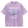 Sunset Everything Will Be Okay Keep Smile T Shirt Women Summer Fashion Short Sleeve Fashion Cool Clothing Soft Loose T-Shirts
