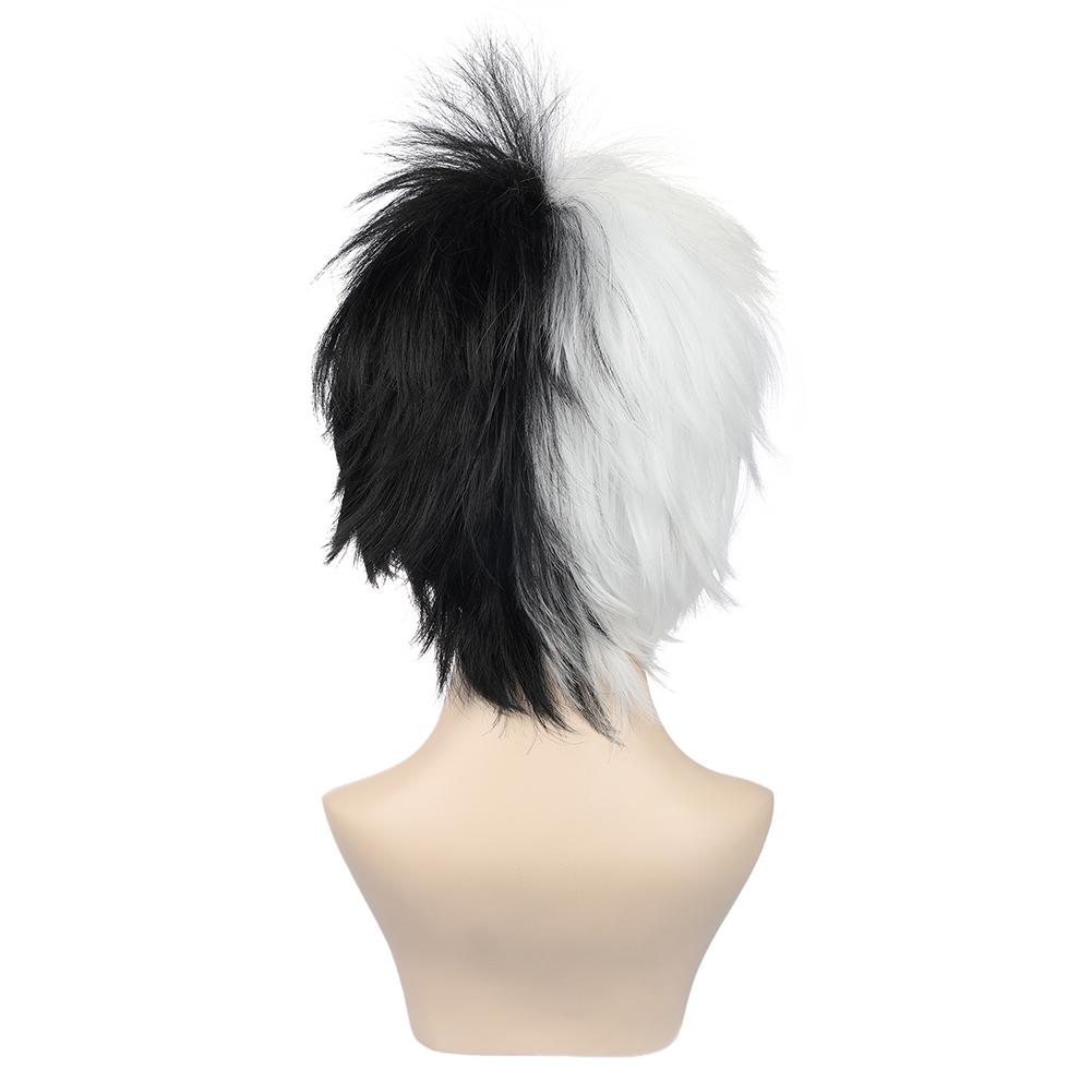 Модные инструменты, белый устойчивый мужской парик, короткий черный жаркий аниме-шиньон, реквизит для косплея