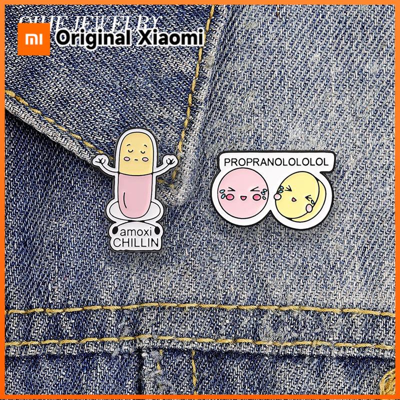 Xiaomi Amoxi Chillin Capsule & Propranolololol Anxious Pills Badge Medical Humor Pill Enamel Pin Fashion Bag Lapel Badge Jewelry Gifts