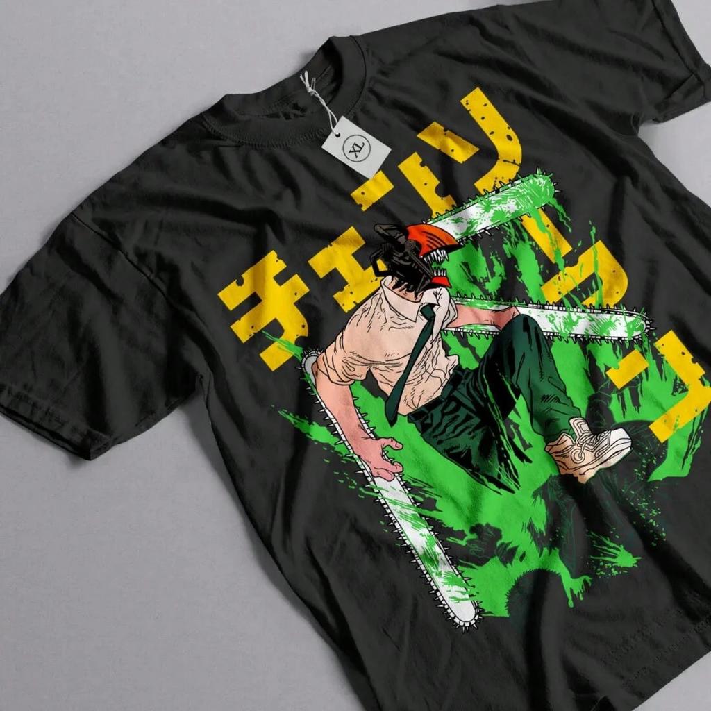 Funny Denji Power Black T-Shirt Anime Unisex