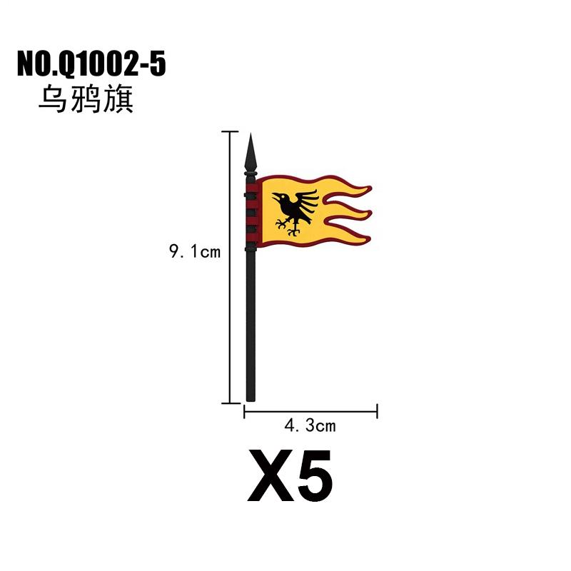 Военные Строительные Блоки Средневековый Солдат Рыцари Снаряжение Скакун Боевой Конь Флаг Волка Жилеты Щиты Огненный Дракон Мини Кирпич Игрушка