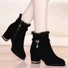 Ladies Mesh Boots Autumn and Winter Fashion All-match Mid-heel Short Boots
