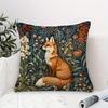 Fox And Floral Decorative Pillowcase Suitable For Sofa Bed Chair Home Decoration Cushion Cover Gift Atmosphere Decorative Pillow