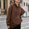 Women's Trendy Solid Color Drop Shoulder Hoodie - Casual, Warm, and Versatile Autumn/Winter Pullover Top