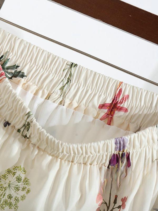 DIMANAF 2025 Новые Летние Весенние Женские Новые Юбки Цветочные Свободные Эластичные Плиссированные Элегантные Длинные Юбки