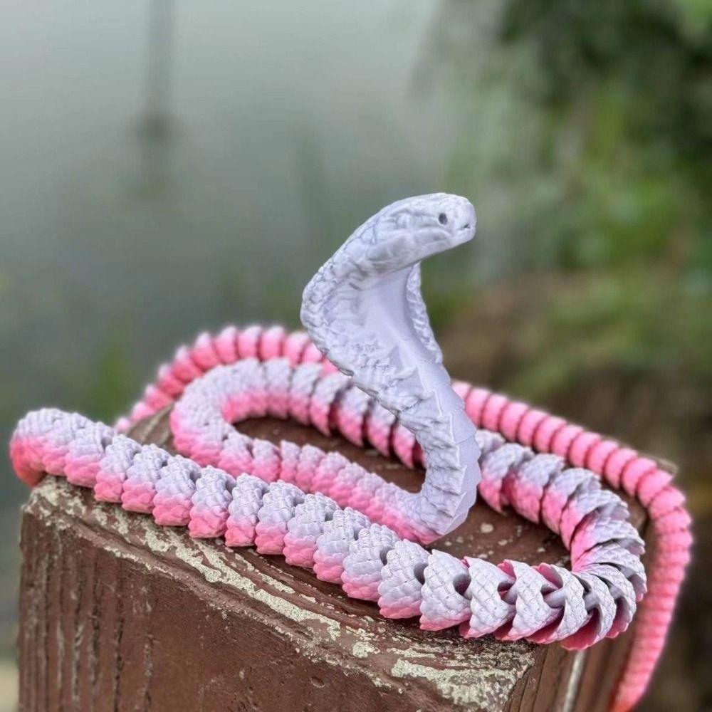 Multicolor 3D Printed Snake 30/45/60cm 3D Printing Model Animal Simulation Model Home Decor