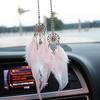 Dreamcatcher Car Pendant Dream Catching Net Car Decoration Car Accessories Interior Decoration Gift (White)