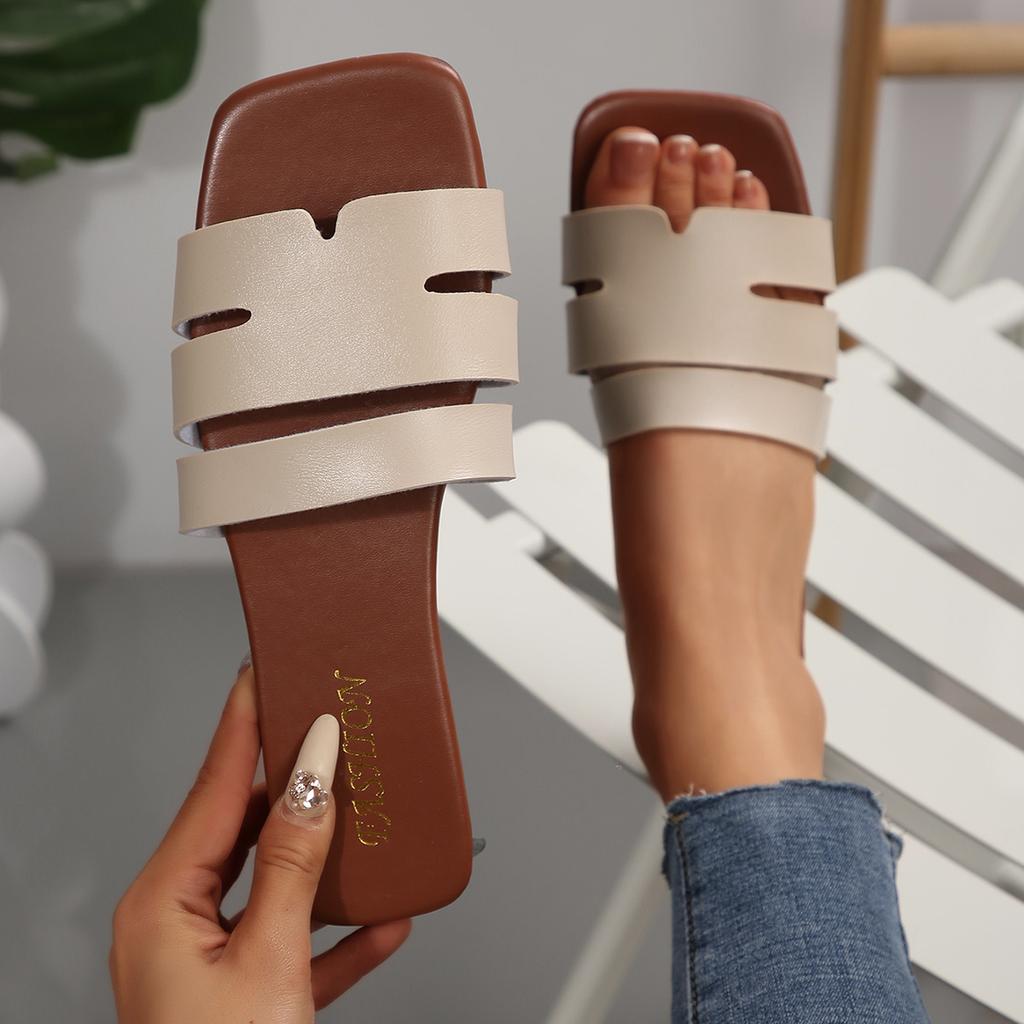 Fashion Summer New Women Slippers Flat Bottom Non-slip Outdoor Open Toe Beach Female Sandals Sexy Fashion Designer Shoes Slides Woman