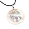 1Pcs Lot Natural Shell Round Pendant Tree of Life Necklace Jewelry Mother of Pearl Shells Necklaces for Women Men Luxury Quality Gifts 45x45mm