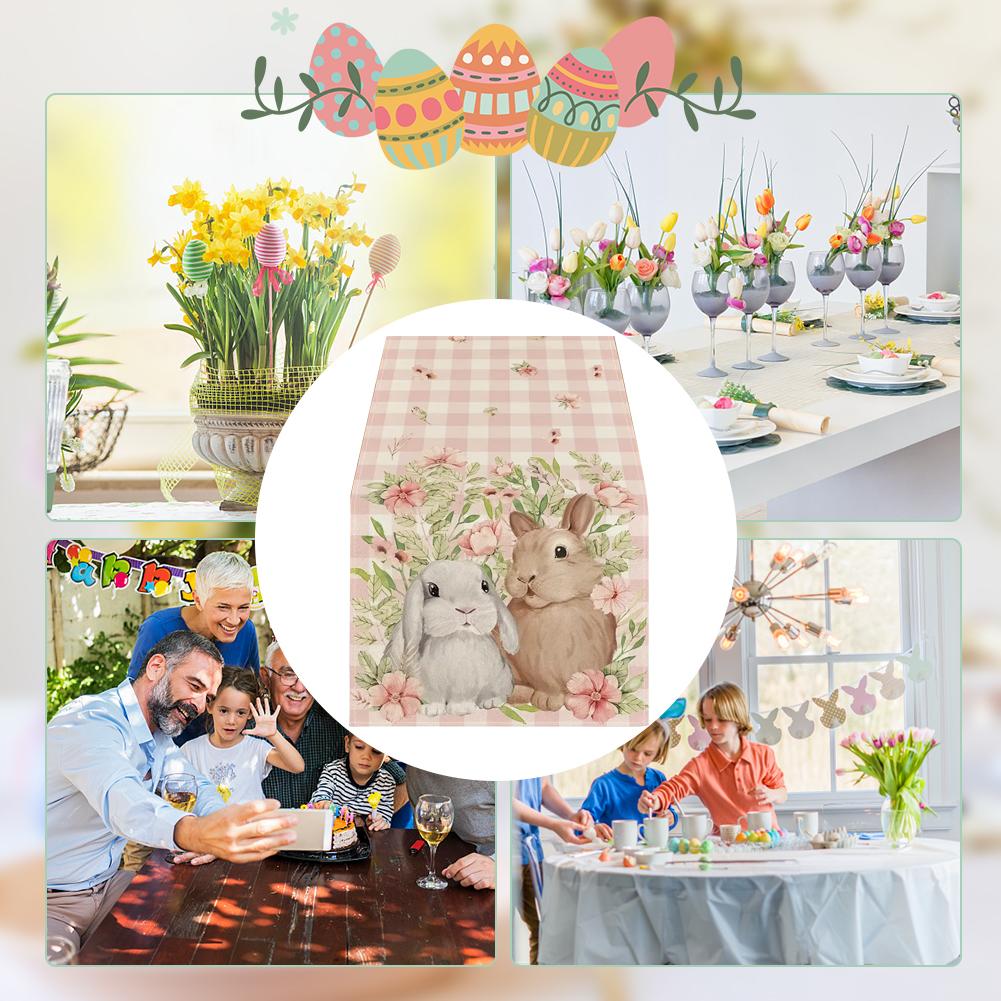 Пасхальный кролик прямоугольная скатерть моющаяся прямоугольная скатерть украшение для обеденного стола милая скатерть с кроликом для обеденного стола