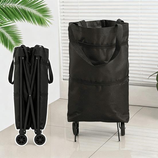 Складная тележка для покупок на колесах, прочная, водонепроницаемая, из ткани Оксфорд, складная сумка для продуктов с бесшумными колесами, передвижная тележка для покупок