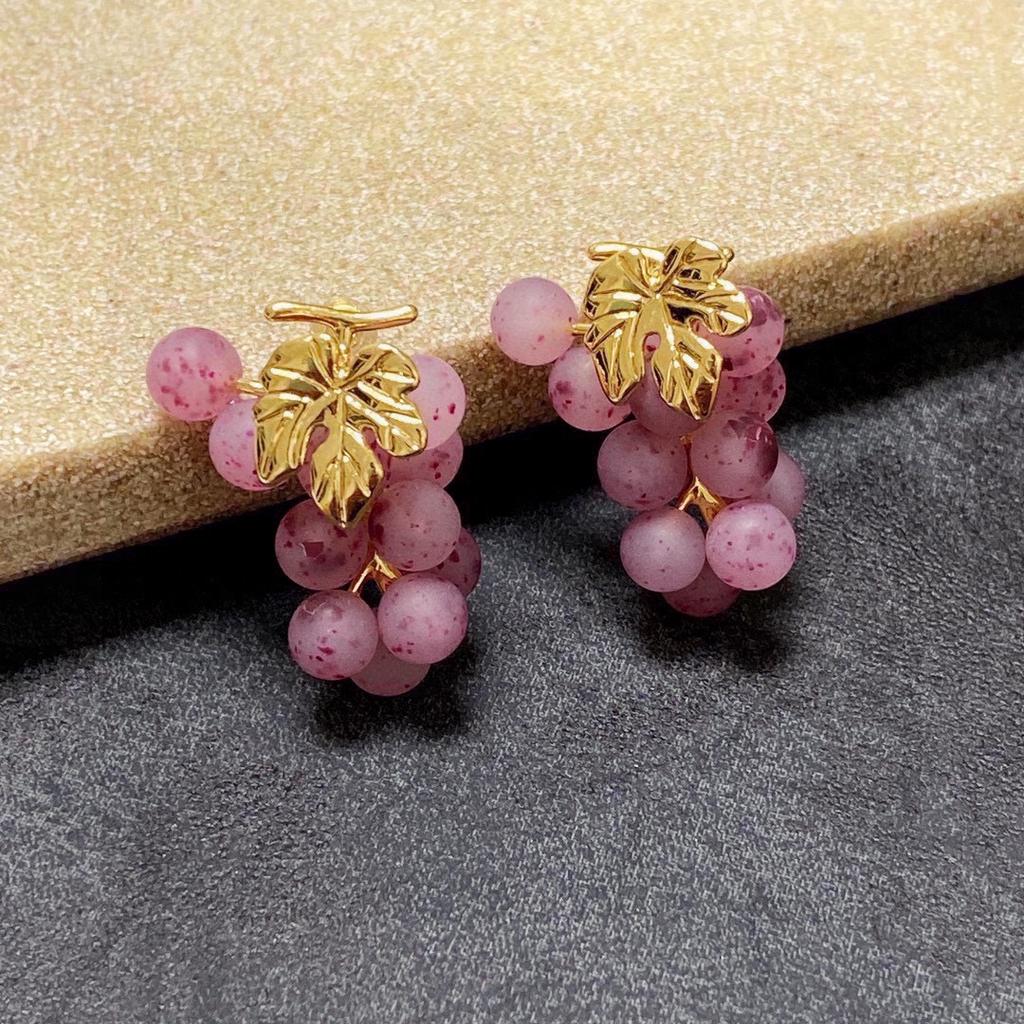 Очень большие серьги в форме фиолетового винограда, изысканное и милое девичье сердце, уникальный дизайн, фотография, повседневная одежда, необходимый новый стиль