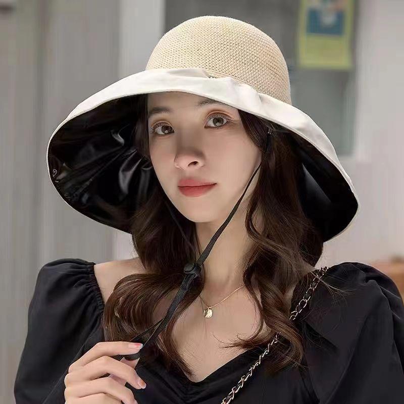 Складная виниловая панама с защитой лица от солнца, панама с защитой от УФ, женская панама с бантом, широкополая шляпа