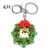Christmas Beaded Keychain Handmade Keychain, Xmas Tree Wreath Gift Box Bell Decorative Key Ring Santa Keyring, Backpack Hanging Decor for Party Favors