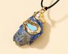 Natural Raw Crystal Stone Gold Plated Setting Pendant Irregular Uncut Crystal Necklace Charm Jewelry Findings for Women