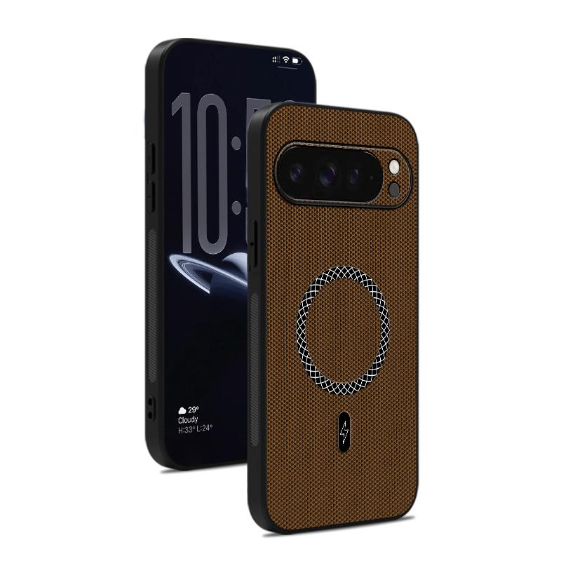 Для Google Pixel 7 Защита объектива Магнитный чехол для телефона Для Google Pixel 7 Pro 7A Кожаная текстура Защитная крышка с поддержкой беспроводной зарядки