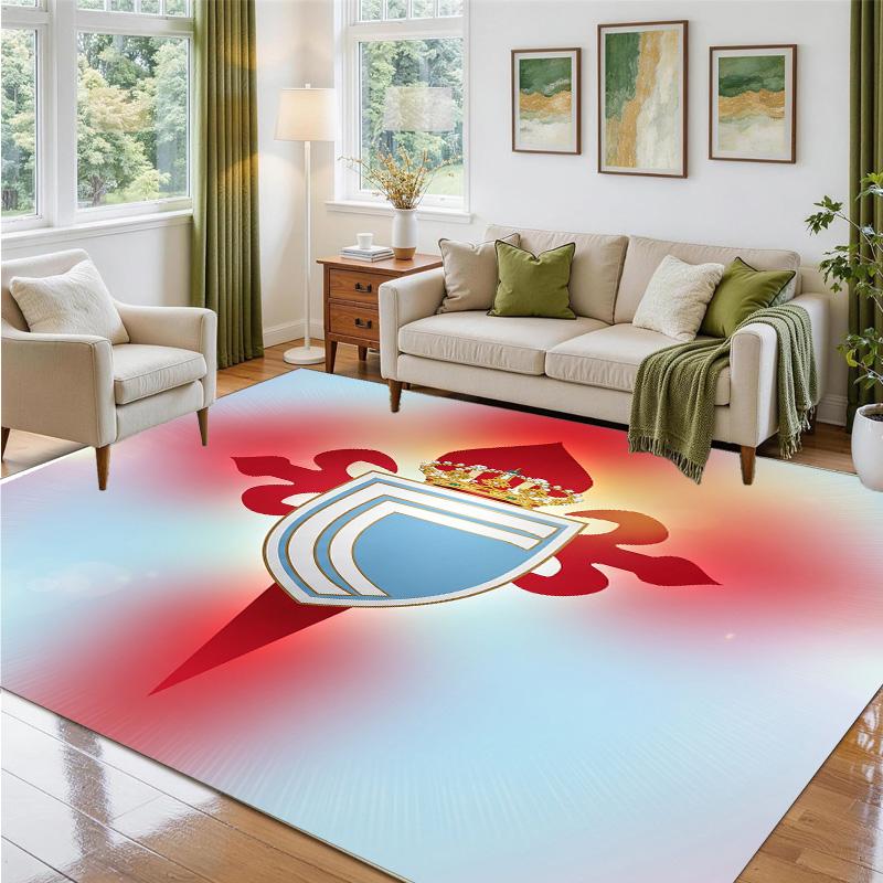 Celta Vigo FC Design Crystal Velvet Rug Soft Decorative Mat for Bedroom Entrance