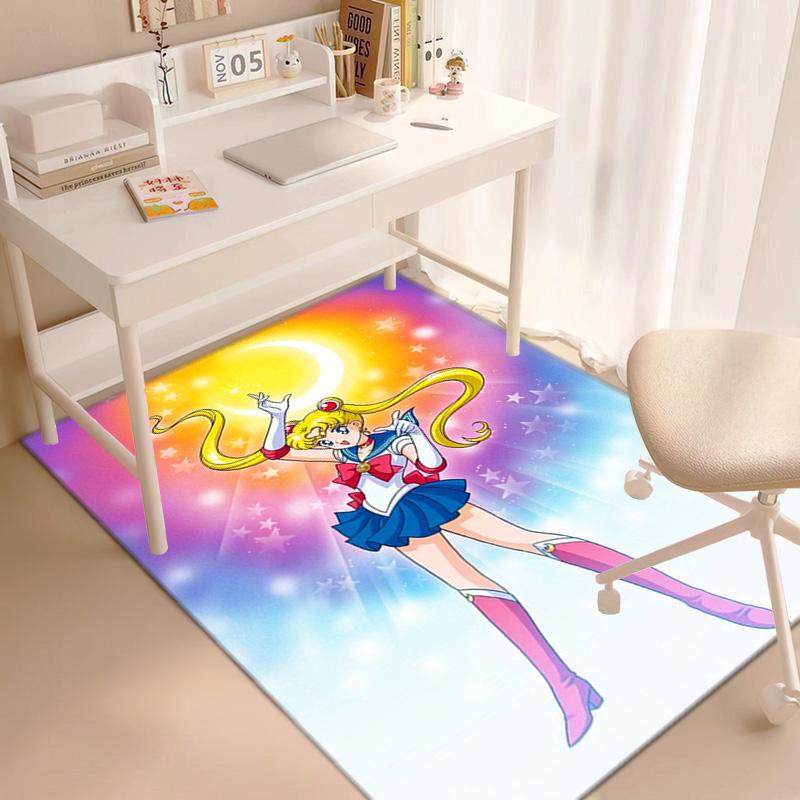 Cute cartoon theme Sailor Moon Tsukino Usagi cartoon rug Multifunctional household anti-slip decorative door mat, outdoor floor mat, and carpet Y8