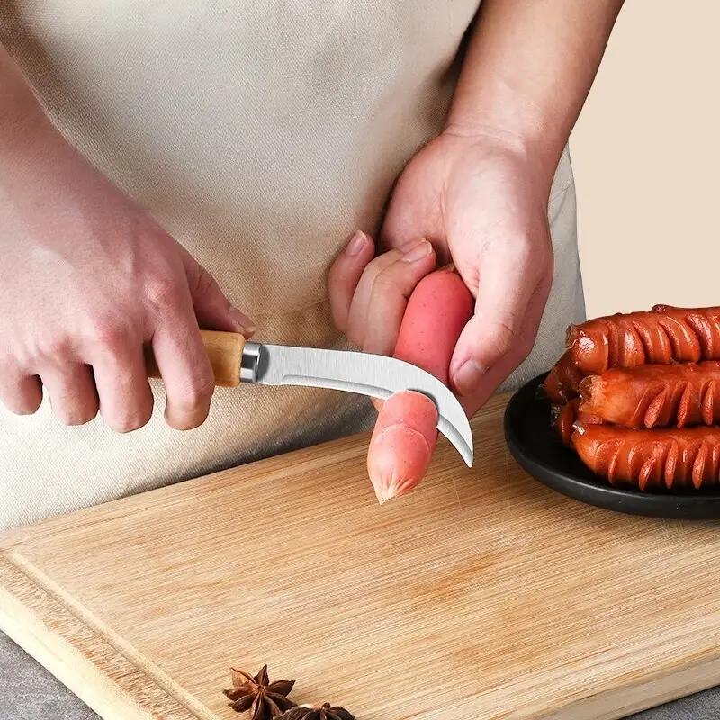 Bending Knife Fruit Knife Stainless Steel Pineapple Knife Mango Knife Multi-functional Peeling Knife Roast Sausage Special Knife Cutting