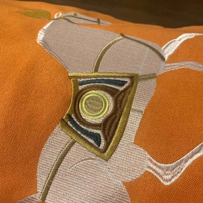 30x50см 45x45см Декоративная подушка Вышитая наволочка Лошадь Оранжевый Цвет Роскошный Белый Цвет Подушка для дивана Без наполнителя