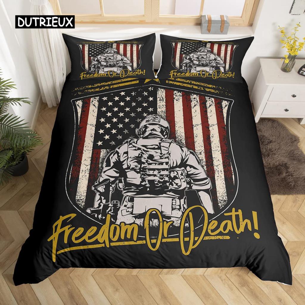 Комплект постельного белья «Солдатский вертолет» размера King Size, комплект постельного белья из микрофибры 2/3 шт., зеленый, черный, военный пододеяльник