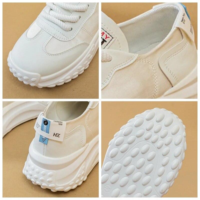 Fujin/2023, женская модная дышащая обувь на танкетке из синтетической ткани на осень-весну-лето, 6 см, в Корейском стиле