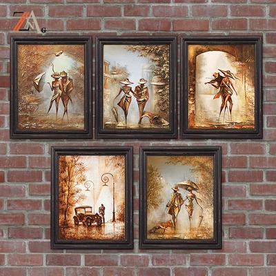 Ретро абстрактная романтическая пара с домашним декором, художественный подарок на холсте, постеры, украшения для гостиной, настенная живопись, печать на холсте