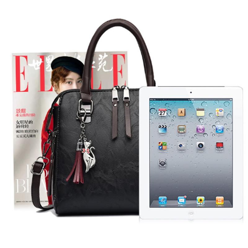 Кожаная женская сумка через плечо с кисточками, сумки через плечо